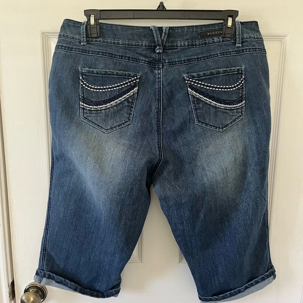 Baccini Blue Stretch Denim Shorts Size 18W - Picture 2 of 7
